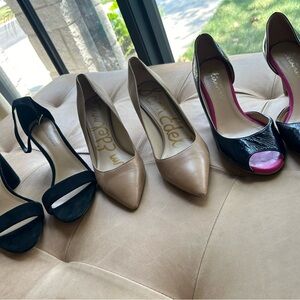 Women's Black and Beige Heels